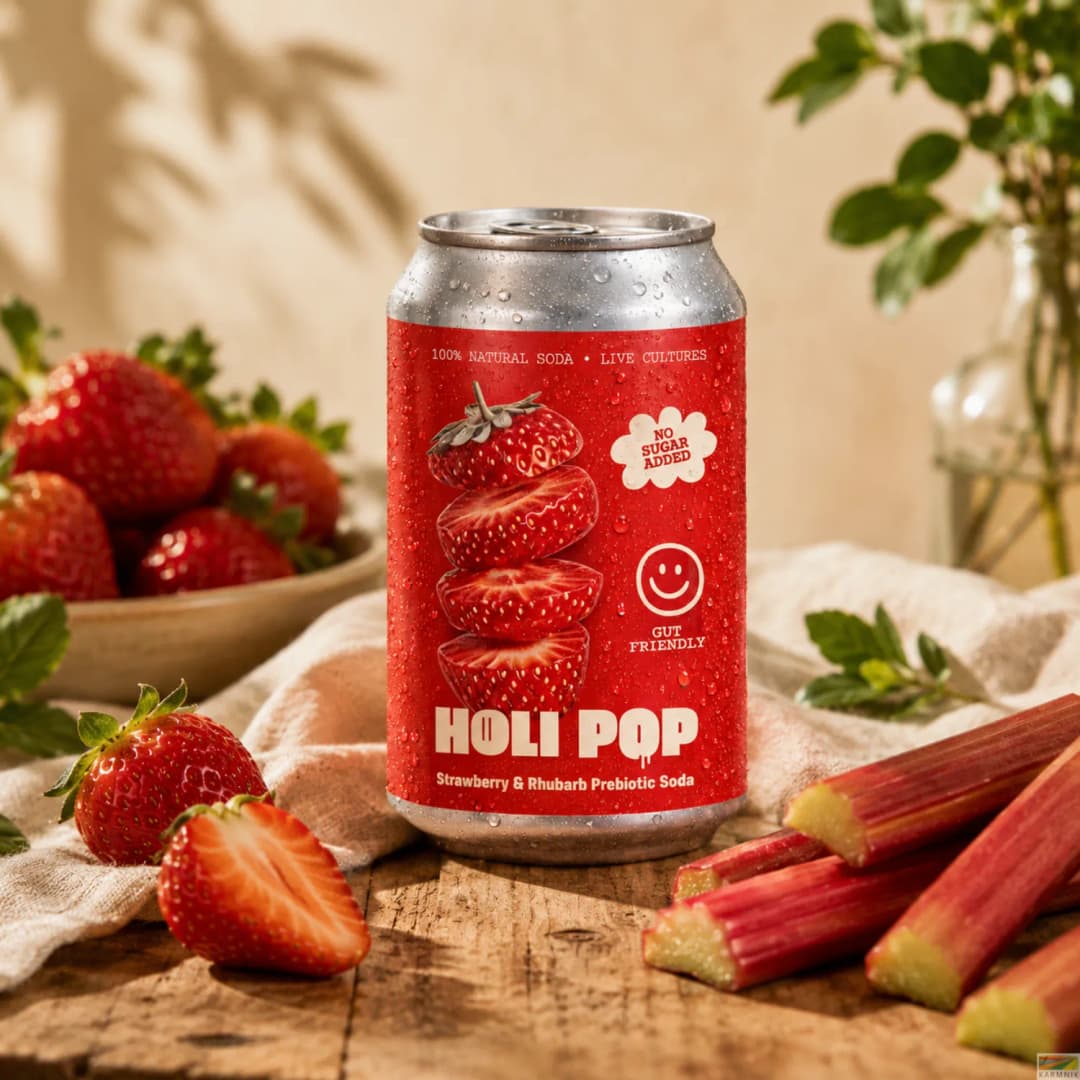 Napój prebiotyczny z truskawką i rabarbarem 330 ml